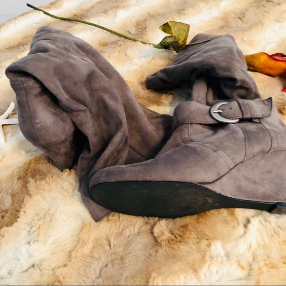 Aldof gray wedge heel boots - Picture 5 of 7